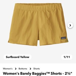 Patagonia Barely Baggie Surfboard Yellow Shorts
